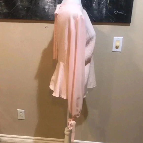 TopShop Chiffon SheerTie Long Sleeves and Open Back with Zipper-Size 10 - Picture 4 of 11
